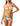 F**K Women's Multicoloured Bikini Set with Bandeau Top and Fixed American-Style Bottoms