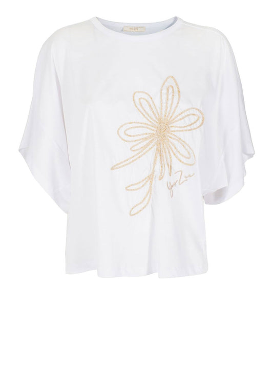 T-shirt Over Yes Zee da Donna - Bianco