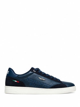 Sneakers Court in similpelle Aeronautica Militare Uomo Blu Scuro