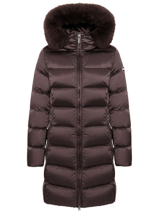 Piumino Lungo con Pelliccia Sintetica Colmar Donna Black Coffee