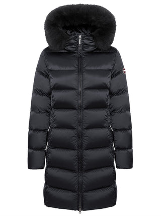 Piumino Lungo con Pelliccia Sintetica Colmar Donna Nero