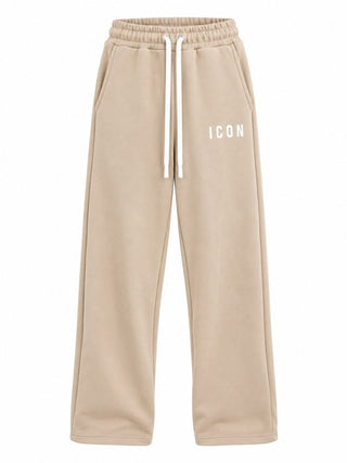 Pantalone Gamba Larga Logo Piccolo Icon Donna Avorio
