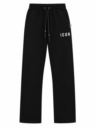 Pantalone Gamba Larga Logo Piccolo Icon Donna Nero