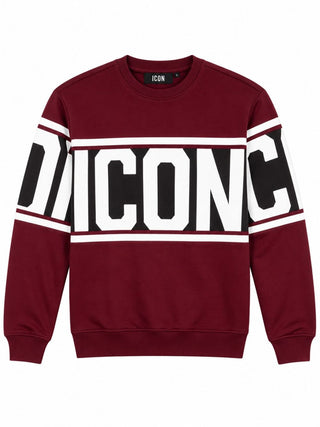 Felpa Girocollo Stripe Icon Uomo Bordeaux