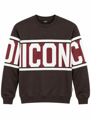 Felpa Girocollo Stripe Icon Uomo Piombo