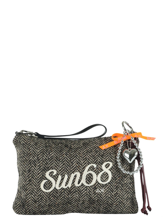 Borsa Pochette Wool Touch Fringes Sun68 da Donna - Grigio