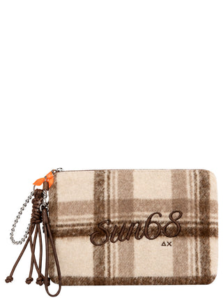 Borsa Pochette Wool Touch Fringes Sun68 da Donna - Beige