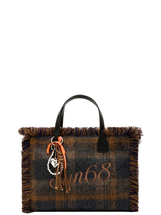 Borsa a Mano Cali Midi Bag Wool Touch Fring Sun68 da Donna - Blu