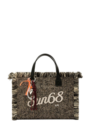 Borsa a Mano Cali Midi Bag Wool Touch Fring Sun68 da Donna - Grigio