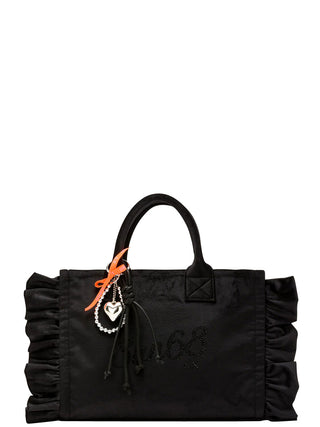Borsa a Mano Cali Midi Bag Rouches Chenille Sun68 da Donna - Nero